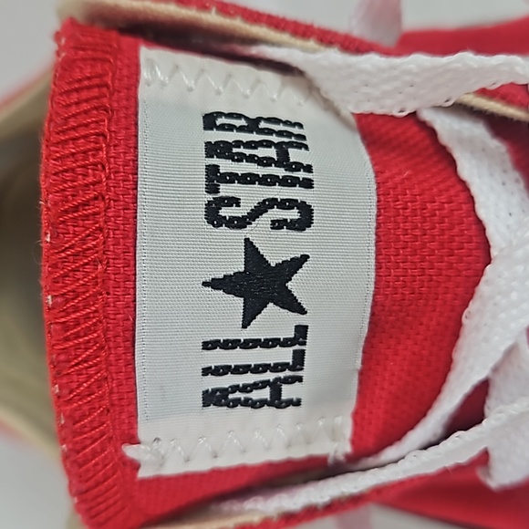 Converse | Men's All Star Red Low-Top Lace-Up Sneakers Sz 8 - Picture 11 of 15